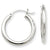 14k White Gold 2.5mm Lightweight Round Hoop Earrings