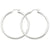 14k White Gold 2.5mm Lightweight Round Hoop Earrings