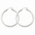 14k White Gold 3mm Round Hoop Earrings