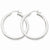 14k White Gold 3mm Round Hoop Earrings