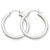 14k Yellow Gold 3mm White Hoop Earrings