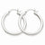 14k White Gold 3mm Round Hoop Earrings