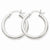 14k White Gold 3mm Round Hoop Earrings