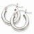 14k White Gold 3mm Round Hoop Earrings