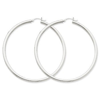 14k White Gold Hoop Earrings