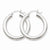 14k White Gold 4mm x 30mm Tube Hoop Earrings