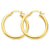 14k Yellow Gold 3mm Light Tube Hoop Earrings