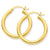 14k Yellow Gold 3mm Light Tube Hoop Earrings