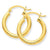 14k Yellow Gold 3mm Light Tube Hoop Earrings