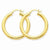 10k Yellow Gold Polished 4mm x 35mm Tube Hoop Earrings