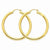 10k Yellow Gold Polished 4mm x 50mm Tube Hoop Earrings