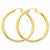 10k Yellow Gold Polished 4mm x 55mm Tube Hoop Earrings