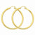 10k Yellow Gold Polished 4mm x 60mm Tube Hoop Earrings