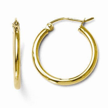 10k Yellow Gold Polished Hinged Hoop Earrings