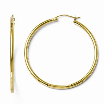 10k Yellow Gold Polished Hinged Hoop Earrings