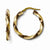 10K Yellow Gold w/Chocolate Rhodium Hinged Hoop Earrings