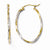 10k Yellow Gold w/Rhodium Oval Hinged Hoop Earrings