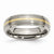 Titanium Ridged Edge with 14k Yellow Inlay 6mm Polished & Brushed Wedding Band