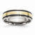 Titanium Grooved with 14k Yellow Inlay 6mm Brushed and Antiqued Wedding Band