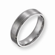 Titanium Beveled Edge 6mm Brushed and Polished Wedding Band