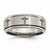 Titanium Ridged Edge 8mm Laser Design Polished & Brushed Wedding Band