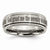 Titanium Ridged Edge 8mm Laser Design Polished & Brushed Wedding Band