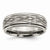 Titanium Ridged Edge 8mm Laser Design Polished & Brushed Wedding Band