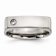 Titanium 6mm Diamond Polished Wedding Band