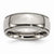 Titanium Grooved and Beaded Edge 8mm Polished Wedding Band