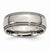 Titanium Grooved and Beaded Edge 8mm Polished Wedding Band