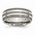 Titanium Grooved and Beaded Edge 8mm Polished Wedding Band