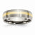 Titanium Grooved with 14k Yellow Inlay 6mm Brushed and Polished Wedding Band