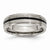 Titanium Black Enamel 6mm Satin and Polished Wedding Band