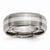 Titanium Ridged Edge with Sterling Silver Inlay 8mm Polished & Brushed Wedding Band