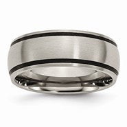 Titanium Black Rubber 8mm Brushed Wedding Band