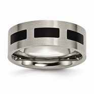 Titanium Black Rubber Flat 8mm Brushed Wedding Band