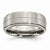 Titanium Grooved Ridged Edge 8mm Satin and Polished Wedding Band