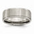 Titanium Ridged Edge 8mm Brushed and Polished Wedding Band