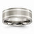 Titanium with Sterling Silver Inlay Flat 8mm Brushed and Polished Wedding Band