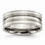 Titanium Grooved with Sterling Silver Inlay 8mm Brushed Wedding Band