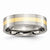 Titanium with 14k Yellow Inlay Flat 6mm Polished Wedding Band