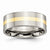 Titanium with 14k Yellow Inlay Flat 8mm Polished Wedding Band