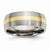 Titanium with 14k Yellow Inlay 8mm Brushed Wedding Band