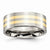 Titanium with 14k Yellow Inlay Flat 8mm Polished Wedding Band