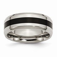 Titanium Black Enameled 8mm Polished Wedding Band