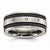 Titanium Black IP-plated Cable and Diamonds 10mm Brushed Wedding Band