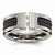 Titanium Black IP-plated Cable and Diamonds 10mm Brushed Wedding Band