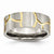 Titanium Grooved Yellow IP-plated Mens 8mm Brushed Wedding Band