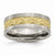 Titanium Brushed and Yellow IP-plated Mens 8mm Wedding Band