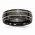 Black Titanium Two-tone Grooved 7mm Polished Wedding Band